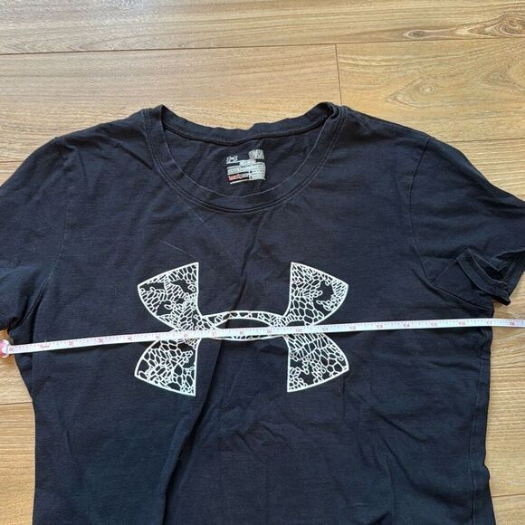 Under Armour Heatgear Run Fitted T-Shirt Top Women Medium Black - Picture 3 of 5